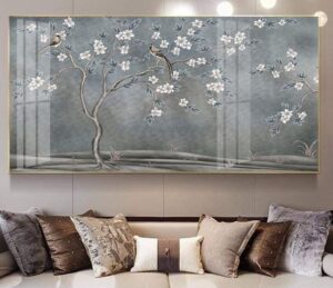 Tranh Chim và Hoa Trung Quốc Trang Trí Phòng Khách Sang Trọng, Tinh Tế, Hiện Đại