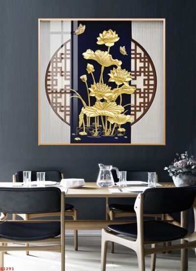 tranh hoa sen cá chép